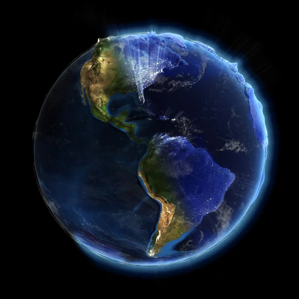 実際地球の昼と夜 — Stockfoto