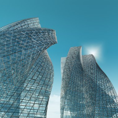 Skyscrapers in the city clipart