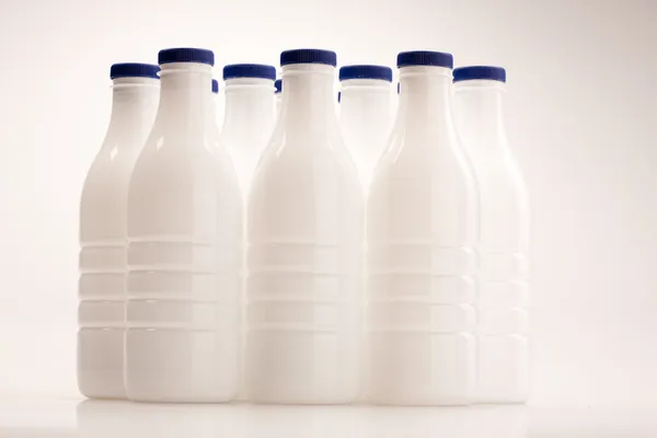 Food Series White Plastic Milk Bottle White Stock Image