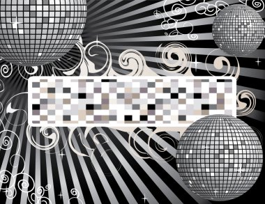 Disco ball background with place for your text clipart