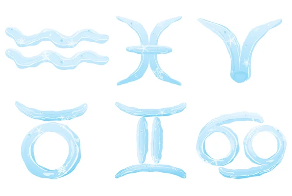 Ensemble de signes du zodiaque de glace — Image vectorielle