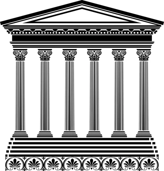 Pochoir temple grec — Image vectorielle
