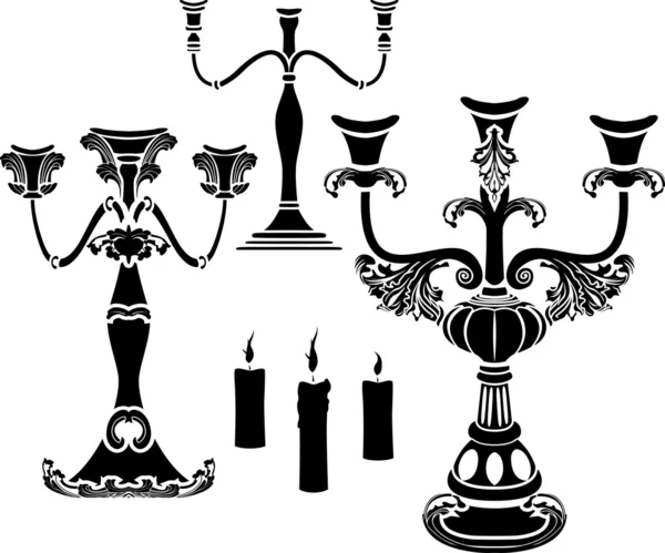 Set of candelabrum — Stock Vector