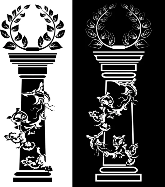 Column with a laurel wreath — Stock Vector