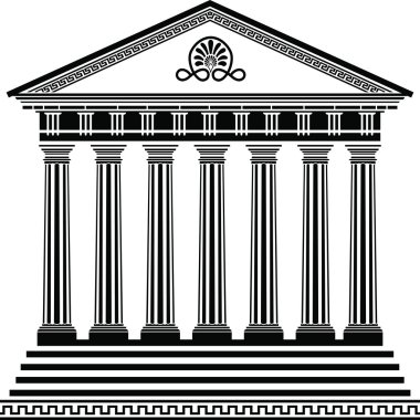 Greek temple stencil second variant clipart