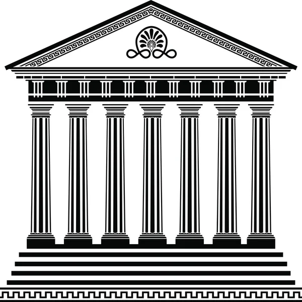 Stencil tempio greco seconda variante — Vettoriale Stock