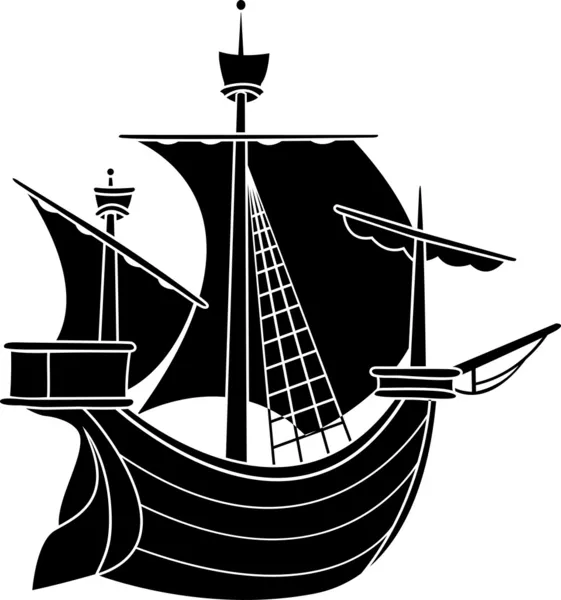 Schablone für Segelschiffe — Stockvektor