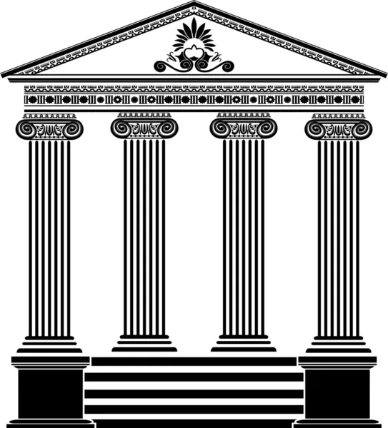 ギリシャの寺院のステンシルの 3 番目の亜種 — ストックベクタ