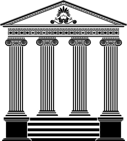 Третий вариант трафарета греческого храма
