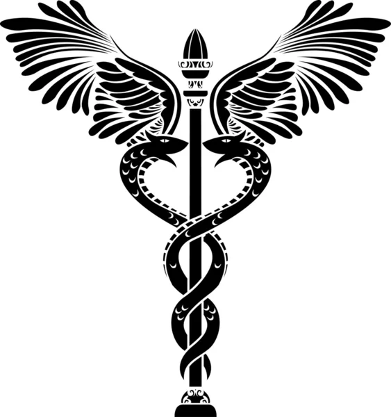 Медичний символ кадуси трафарет Стоковий вектор