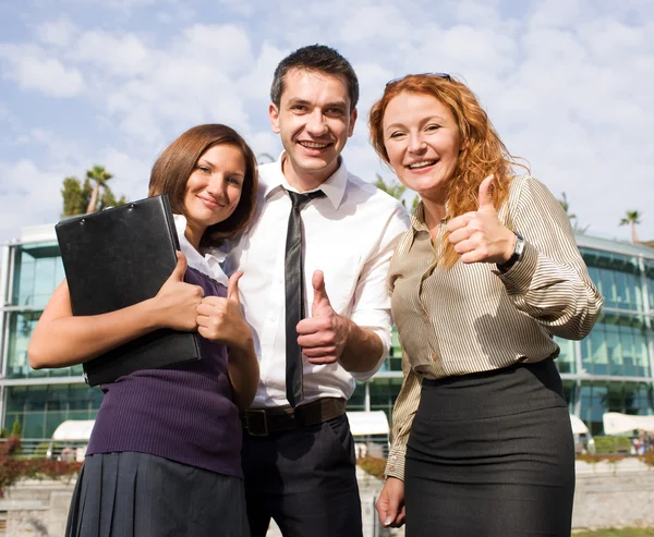 Grupp på office arbetstagare express lycka — Stockfoto
