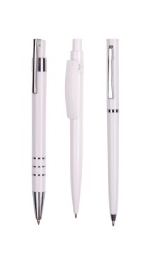 Set from three white pens clipart