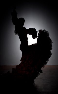 Silhouette of flamenco dancer clipart