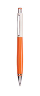 Orange rollerball pen isolated with path clipart