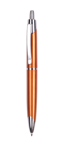 Orange rollerball pen isolated with path — Stock Photo, Image