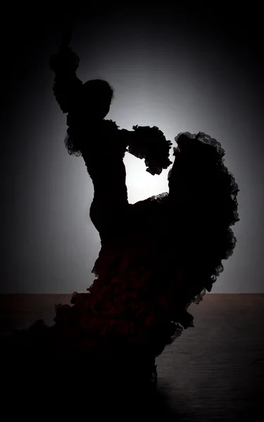 Silhouette de danseuse de flamenco — Photo