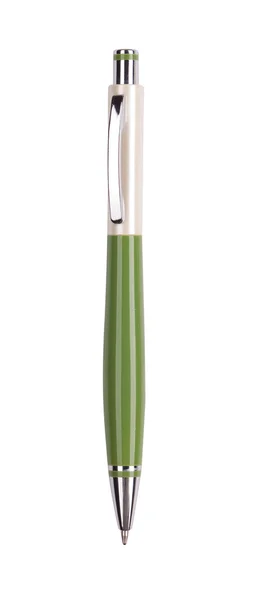 Zielony długopis na białym tle — Zdjęcie stockowe