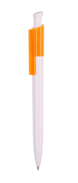 Orange rollerball pen isolated with path — Stock Photo, Image