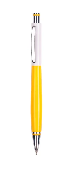 Caneta amarela isolada sobre branco — Fotografia de Stock