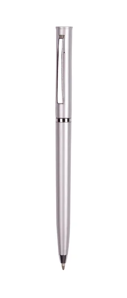 Silver rollerball pen isolated with clipping path — Stock Photo, Image