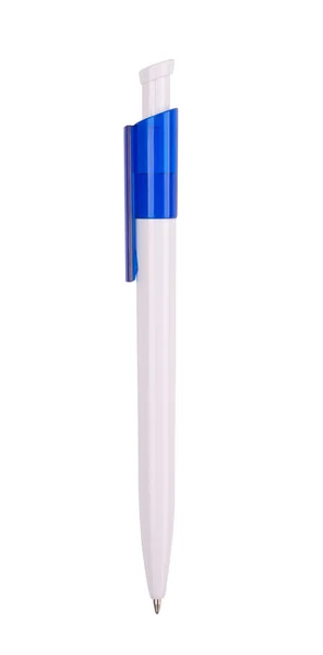 파랑 펜 흰색 절연 — 스톡 사진