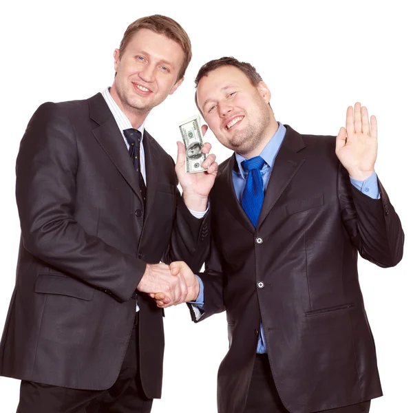 Dos hombres de negocios tienen un trato. — Foto de Stock