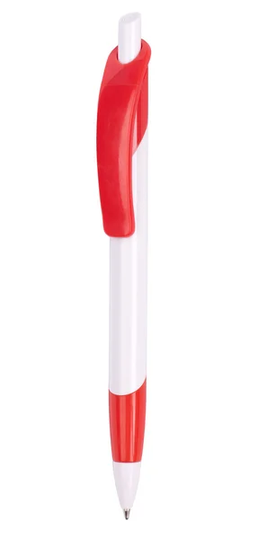 Roter Stift isoliert auf weißem Papier — Stockfoto