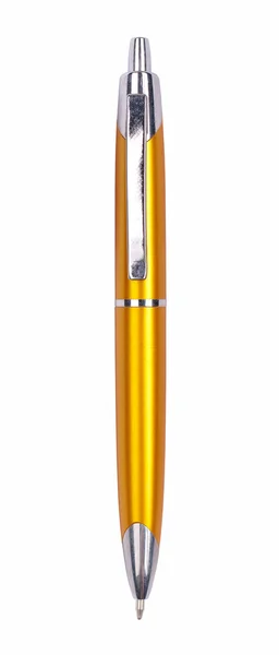 Желтая ручка изолирована на белом — стоковое фото