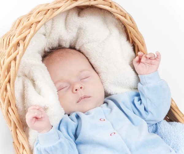 Κοντινό πλάνο με πορτρέτο του νεογέννητο μωρό που κοιμάται — Φωτογραφία Αρχείου