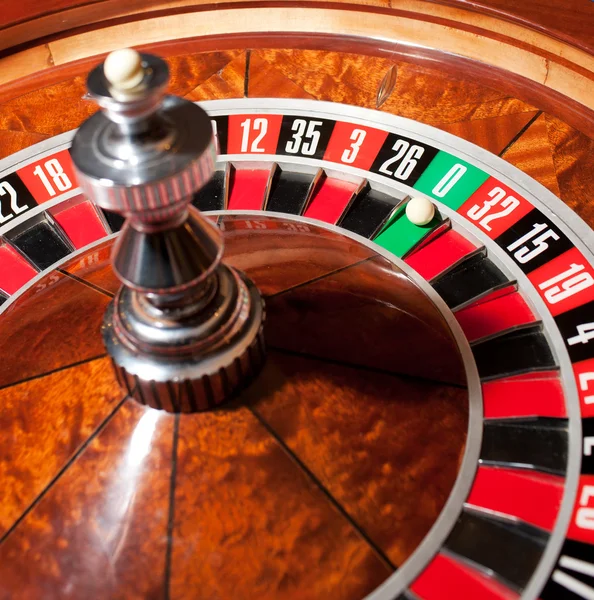 Roulette with ball on zero — Stock Photo, Image