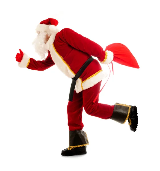 Weihnachtsmann läuft — Stockfoto