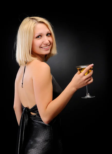 Sexy blondýna usměvavá — Stock fotografie