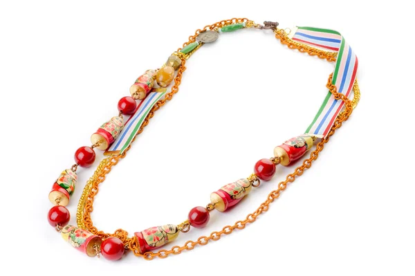 Original necklace with matrioshka — Stock Photo, Image