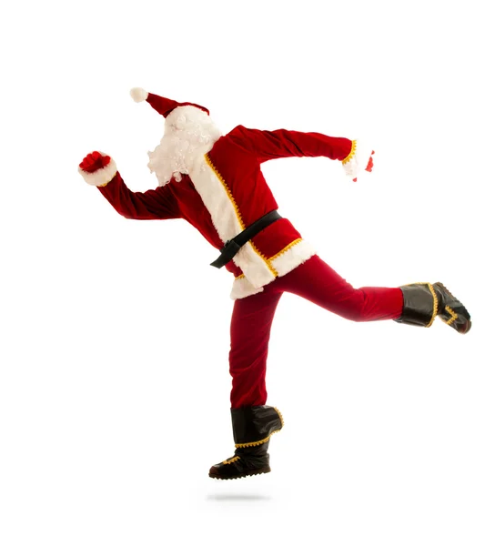 Der springende Weihnachtsmann — Stockfoto