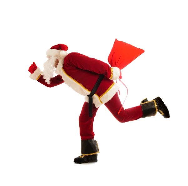Weihnachtsmann läuft — Stockfoto
