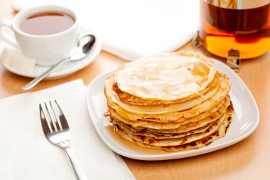 Breakfast with pancakes clipart