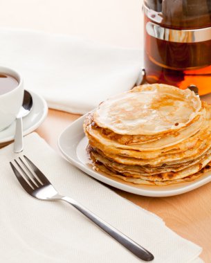 Breakfast with pancakes clipart