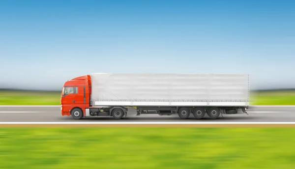 Vrachtwagen Van Auto Landweg — Stockfoto
