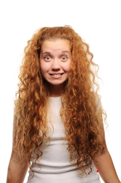 Cute Ginger Girl Little Bit Surprised — Stock Photo, Image