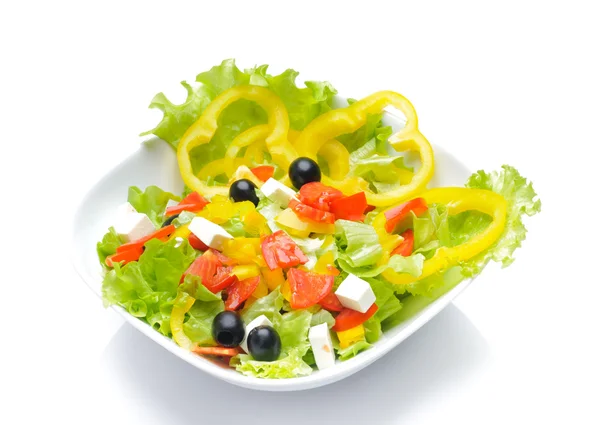 Salada isolada sobre branco — Fotografia de Stock