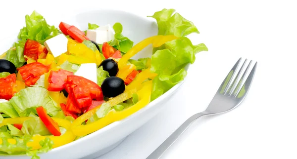 Salada Isolada Sobre Branco — Fotografia de Stock