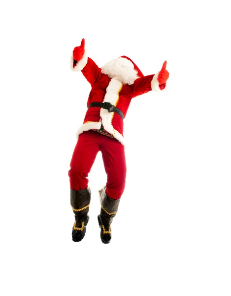 跳跃的圣诞老人 — 图库照片