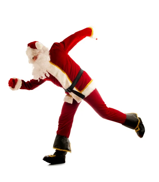 Der springende Weihnachtsmann — Stockfoto