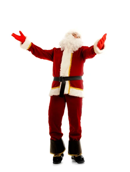 Weihnachtsmann Gestikuliert Willkommen — Stockfoto