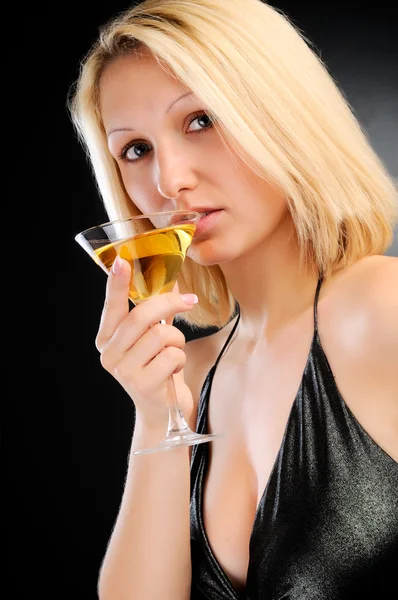 Sexy Blonde Dinking — Stock Photo, Image