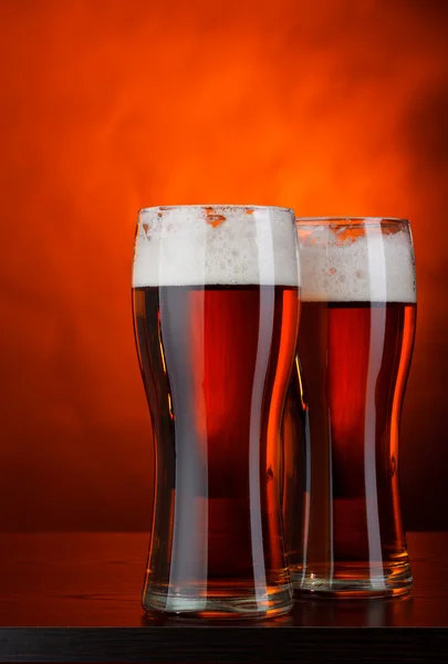 Two Glasses Beer — Stock Photo, Image