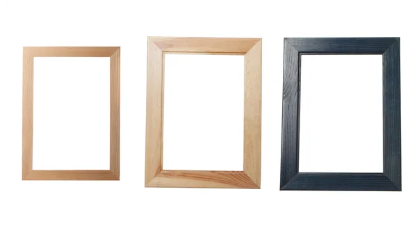 Wooden Frame Isolated White — Stock Photo, Image