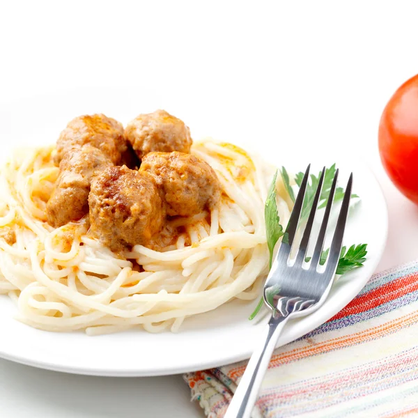 Spagetti Vlees Ballen — Stockfoto