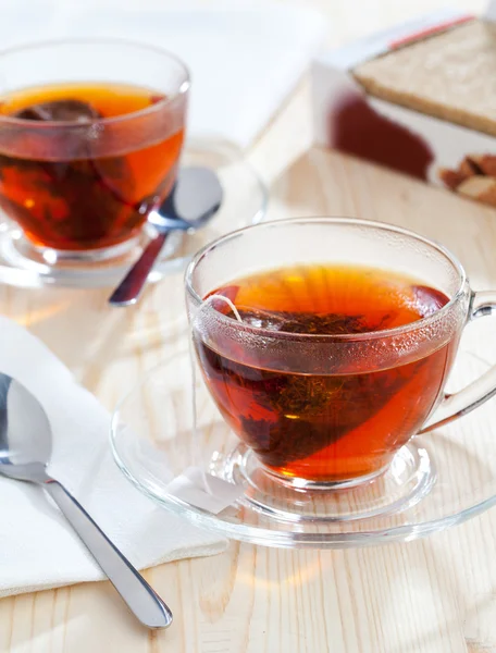 Tè con bustine di tè — Foto Stock