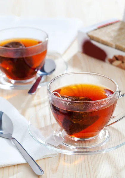 Tè con bustine di tè — Foto Stock
